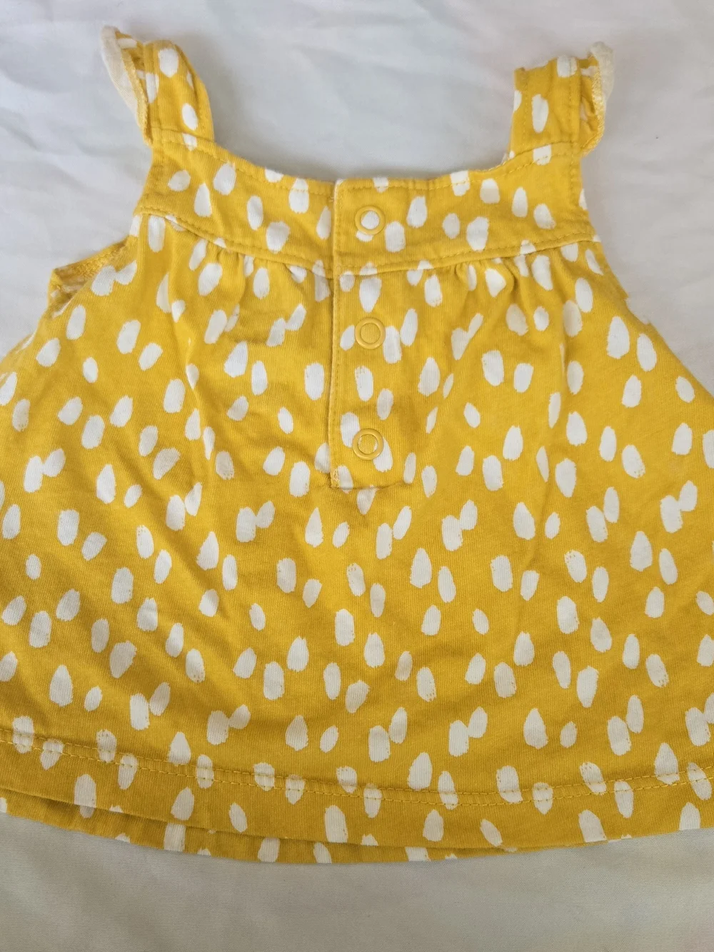 Carter's Yellow & White Polka Dot Tank with Blue Butterfly Patch